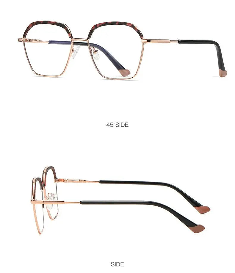 Women's Square Full Rim Alloy Prescription Glasses 3017 — view 14 | Rx Spectacle
