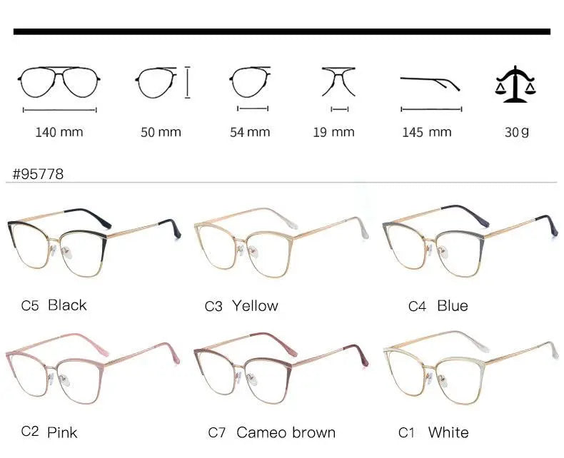 Women's Cat Eye Full Rim TR90 Prescription Glasses 95778 — view 14 | Rx Spectacle