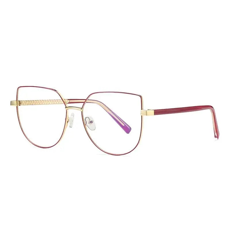 Women's Cat Eye Full Rim Alloy Prescription Glasses 3007 — view 4 | Rx Spectacle