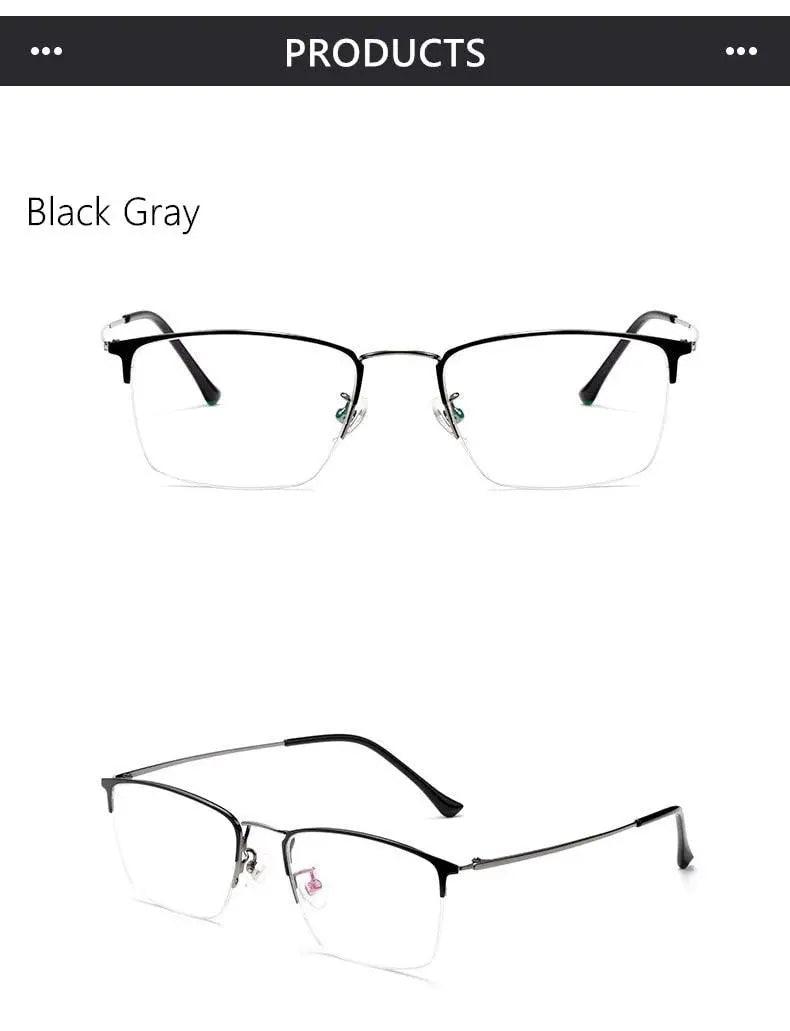 Unisex Semi-Rimless Titanium Prescription Glasses 8017JX — view 14 | Rx Spectacle