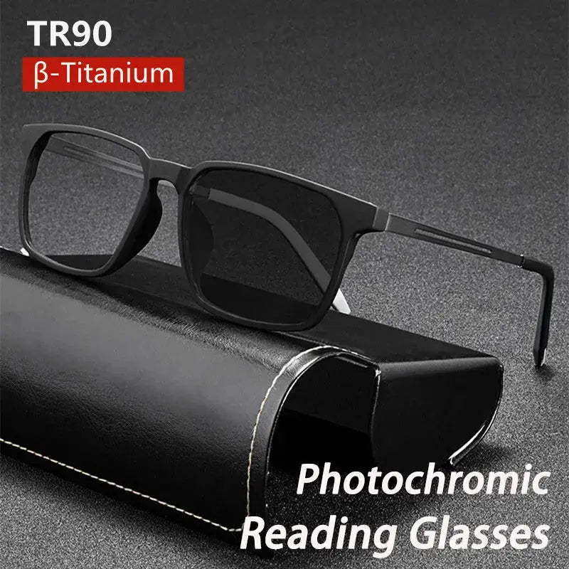 Unisex Square Full Rim Titanium Reading Glasses 88781 — view 2 | Rx Spectacle