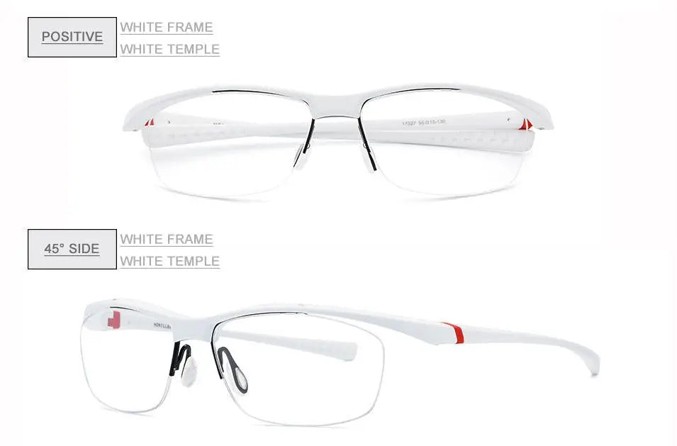Men's Rectangular Semi-Rimless TR90 Sports Glasses 7027 — view 24 | Rx Spectacle