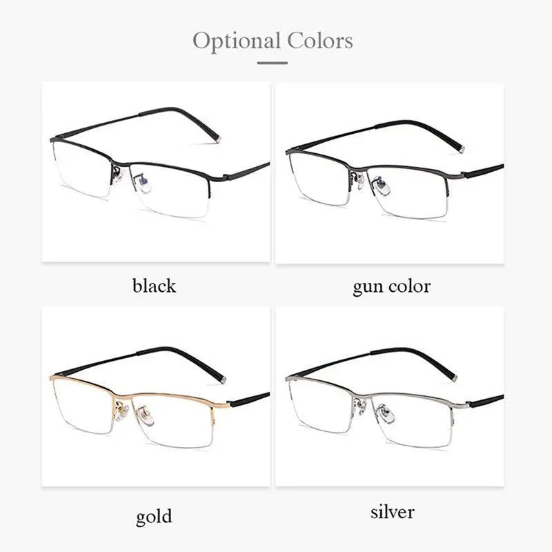 Men's Semi-Rimless Alloy Prescription Glasses Z17003 — view 3 | Rx Spectacle