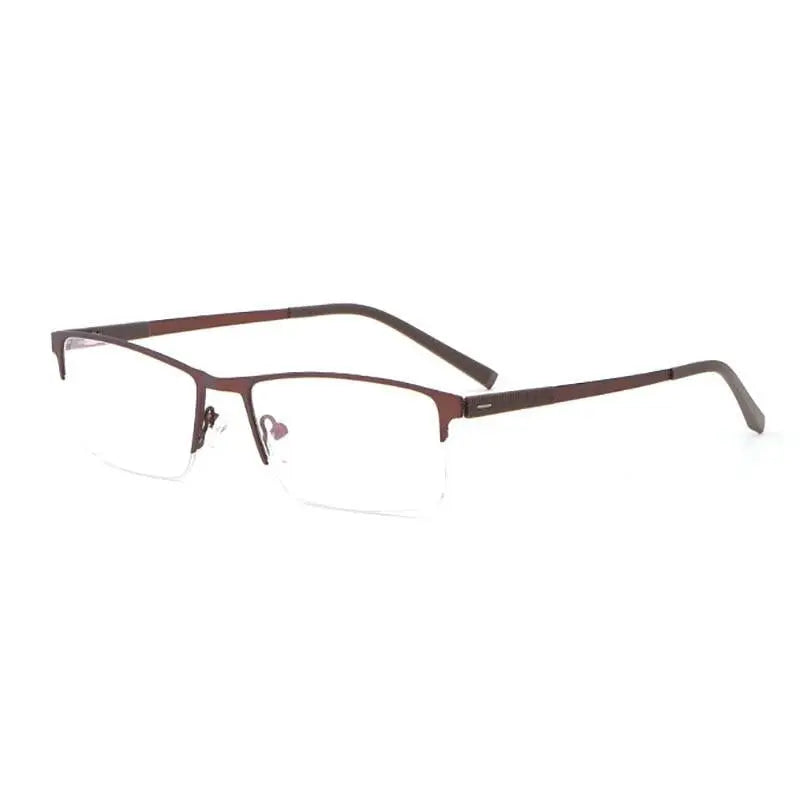 Unisex Square Semi-Rimless Alloy Prescription Glasses 8839 — view 9 | Rx Spectacle