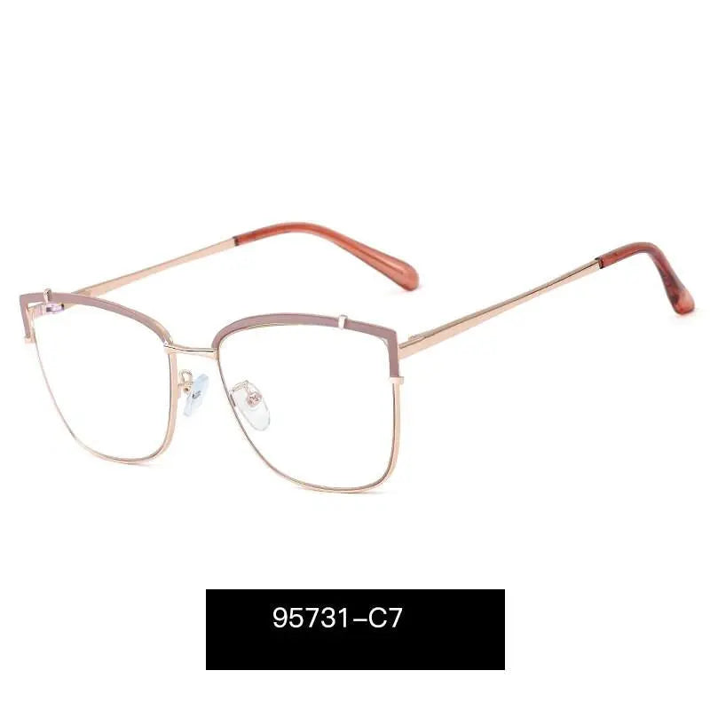 Women's Cat Eye Full Rim Alloy Prescription Glasses 95731 — view 12 | Rx Spectacle