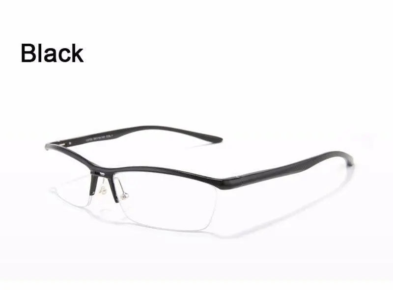 Unisex Rectangular Semi-Rimless Titanium Prescription Glasses Lv130 — view 12 | Rx Spectacle
