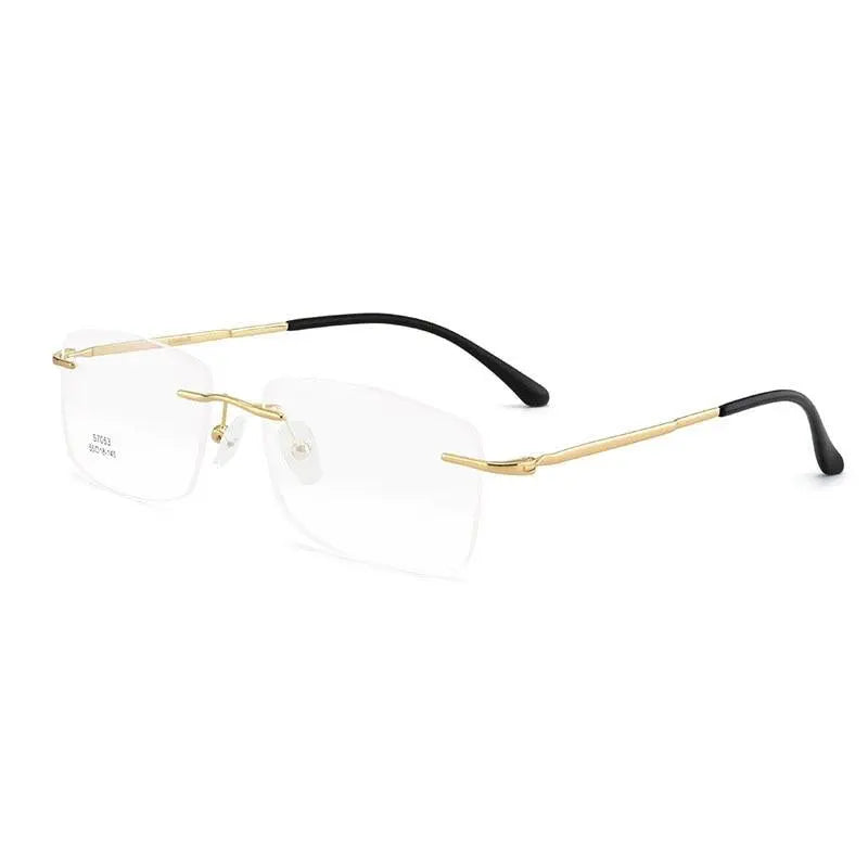 Men's Rimless Alloy Screwless Prescription Glasses 7053 — view 10 | Rx Spectacle