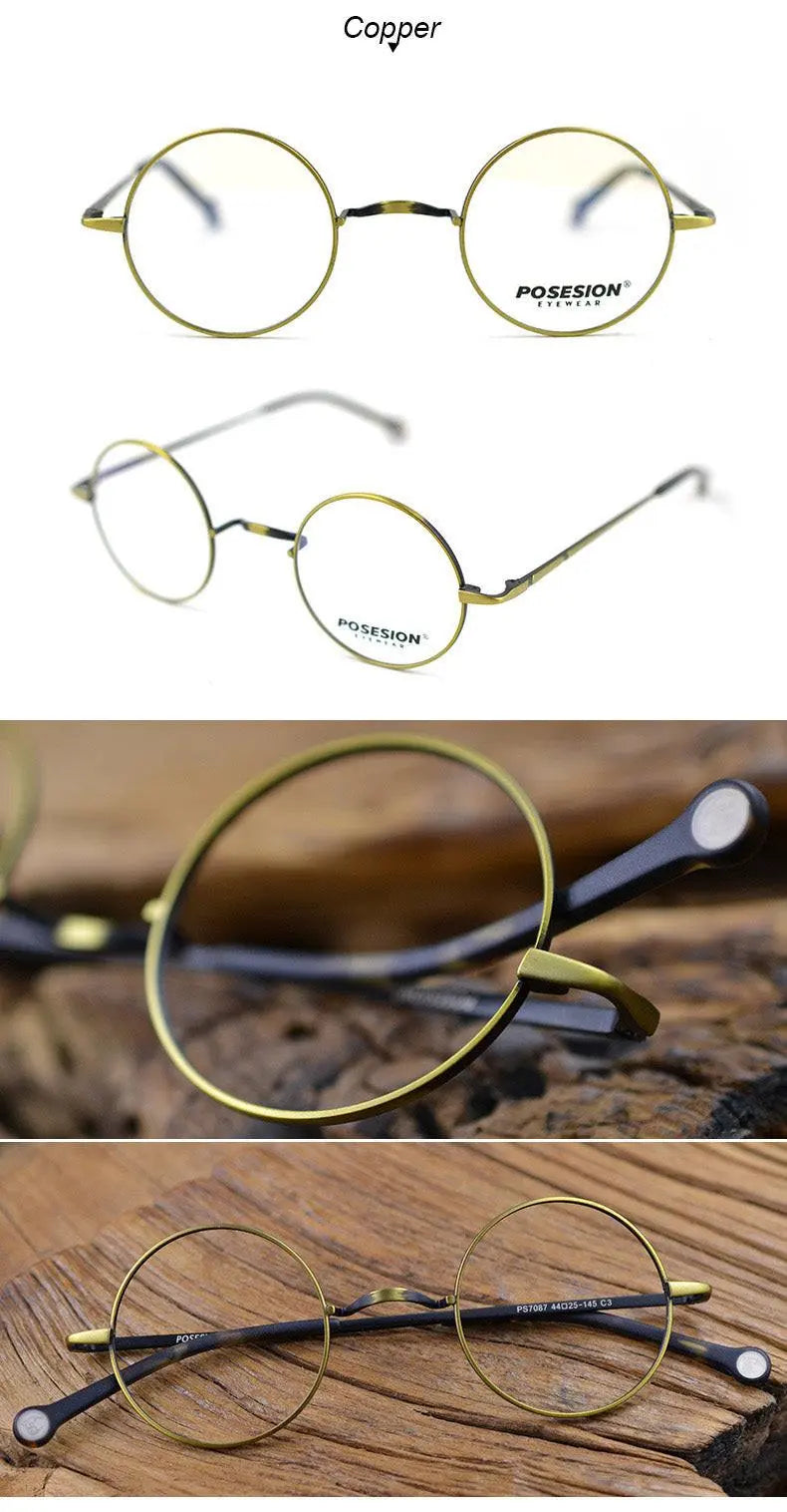 Unisex Round Full Rim Alloy Prescription Glasses Ps7087 — view 13 | Rx Spectacle