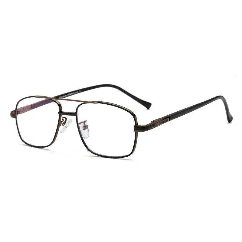 Women's Square Full Rim Alloy Double Bridge Prescription Glasses 202259 — view 5 | Rx Spectacle