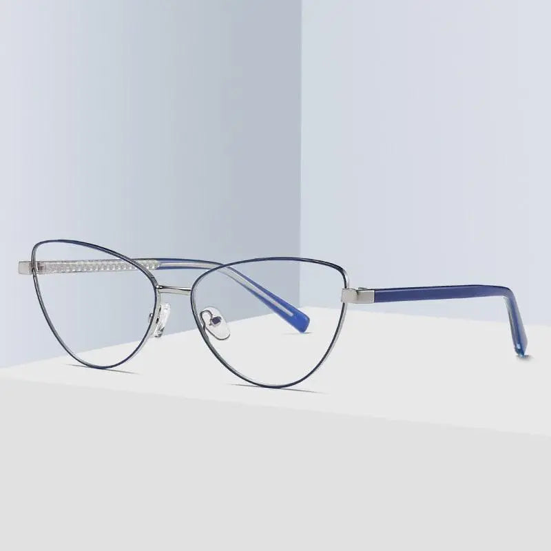 Women's Cat Eye Full Rim Alloy Prescription Glasses 3006 — view 7 | Rx Spectacle