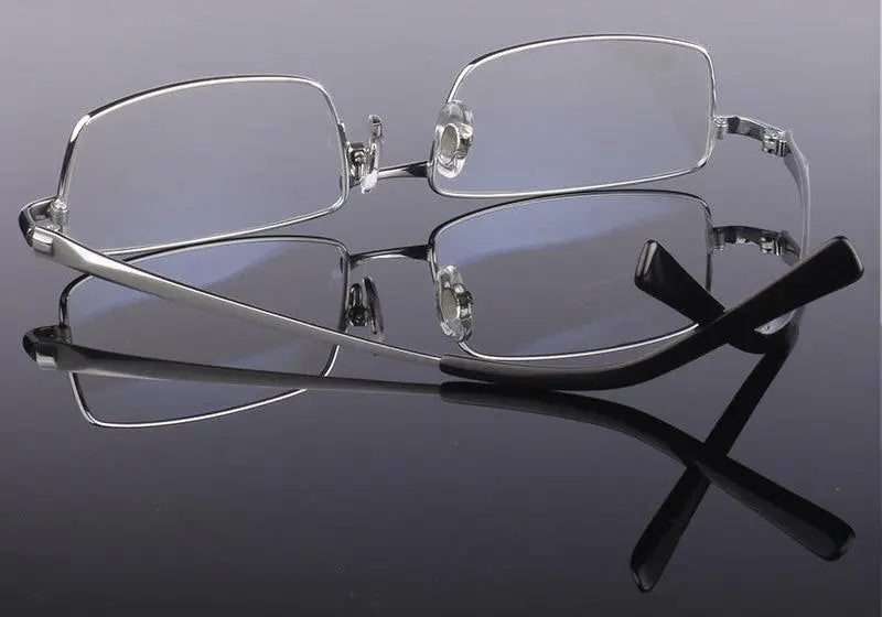 Men's Rectangular Full Rim Titanium Prescription Glasses 9867 — view 20 | Rx Spectacle