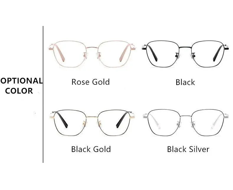 Unisex Polygon Full Rim Titanium Prescription Glasses 9026JY — view 12 | Rx Spectacle