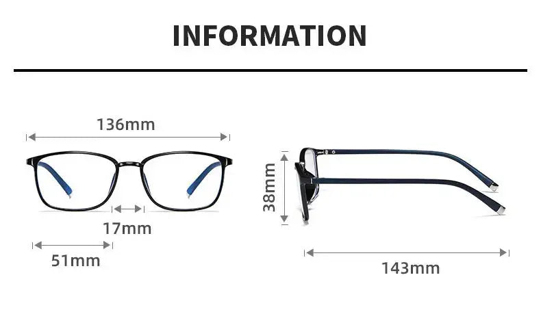 Women's Square Full Rim Titanium Prescription Glasses 41041 — view 2 | Rx Spectacle