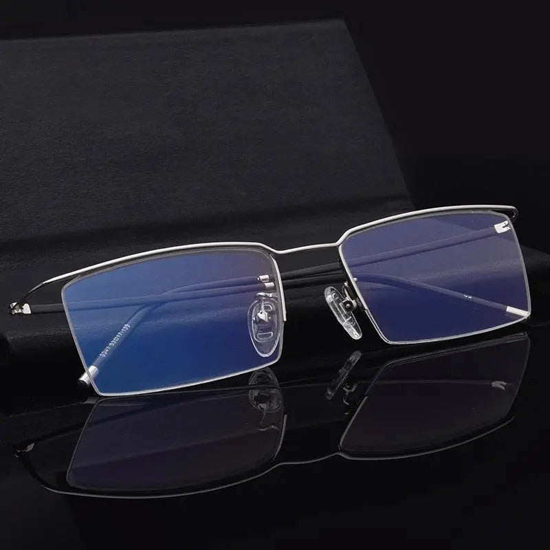 Unisex Semi-Rimless Titanium Prescription Glasses 6341 — view 5 | Rx Spectacle