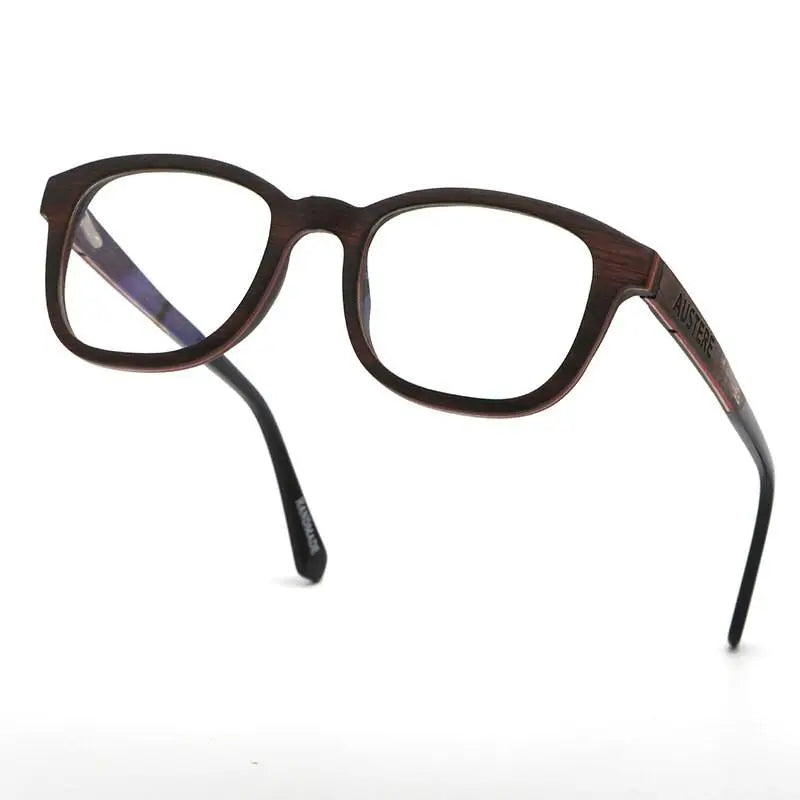 Unisex Square Full Rim Wood Prescription Glasses 56367 — view 2 | Rx Spectacle