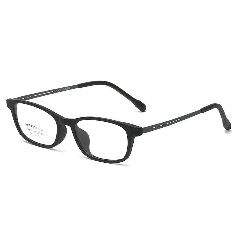 Unisex Square Full Rim Titanium Prescription Glasses 9837 — view 11 | Rx Spectacle
