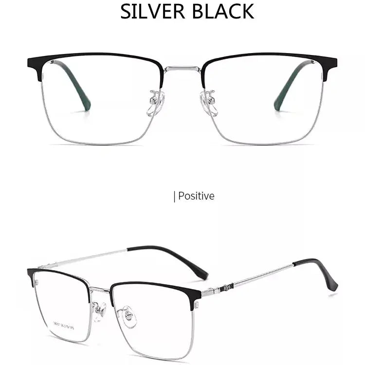 Unisex Square Full Rim Alloy Prescription Glasses 38007 — view 6 | Rx Spectacle