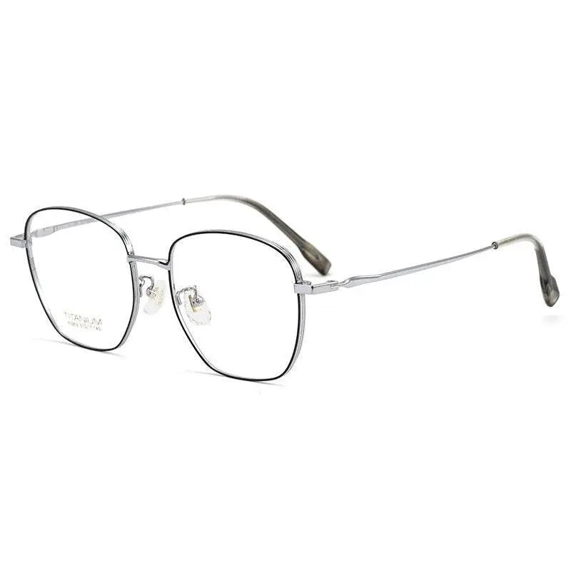 Unisex Square Full Rim Titanium Prescription Glasses 02K5016 — view 7 | Rx Spectacle