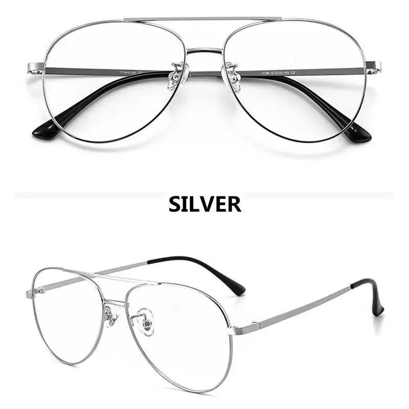 Unisex Oval Full Rim Titanium Double Bridge Prescription Glasses 2194 — view 9 | Rx Spectacle