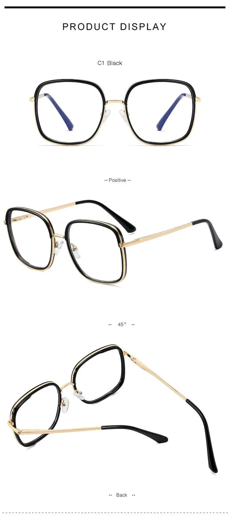 Women's Square Full Rim TR90 Prescription Glasses 95305 — view 14 | Rx Spectacle