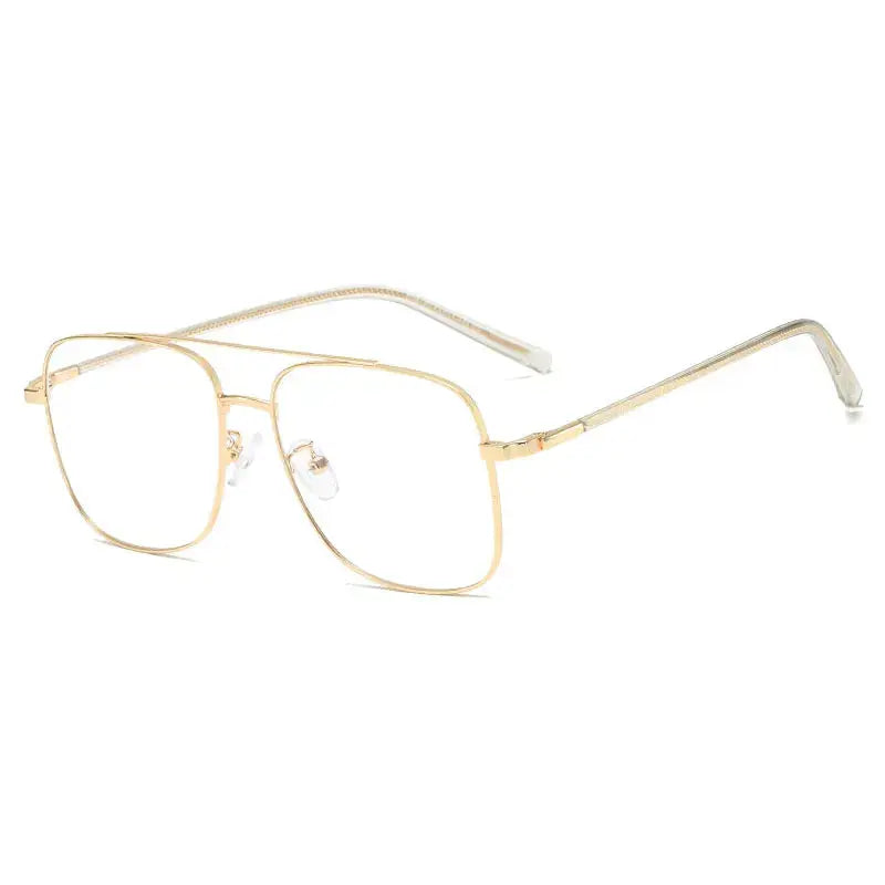 Women's Square Full Rim Alloy Double Bridge Prescription Glasses 291804 — view 4 | Rx Spectacle