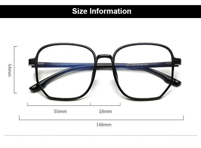Women's Round Full Rim TR90 Oversized Prescription Glasses 1535 — view 11 | Rx Spectacle