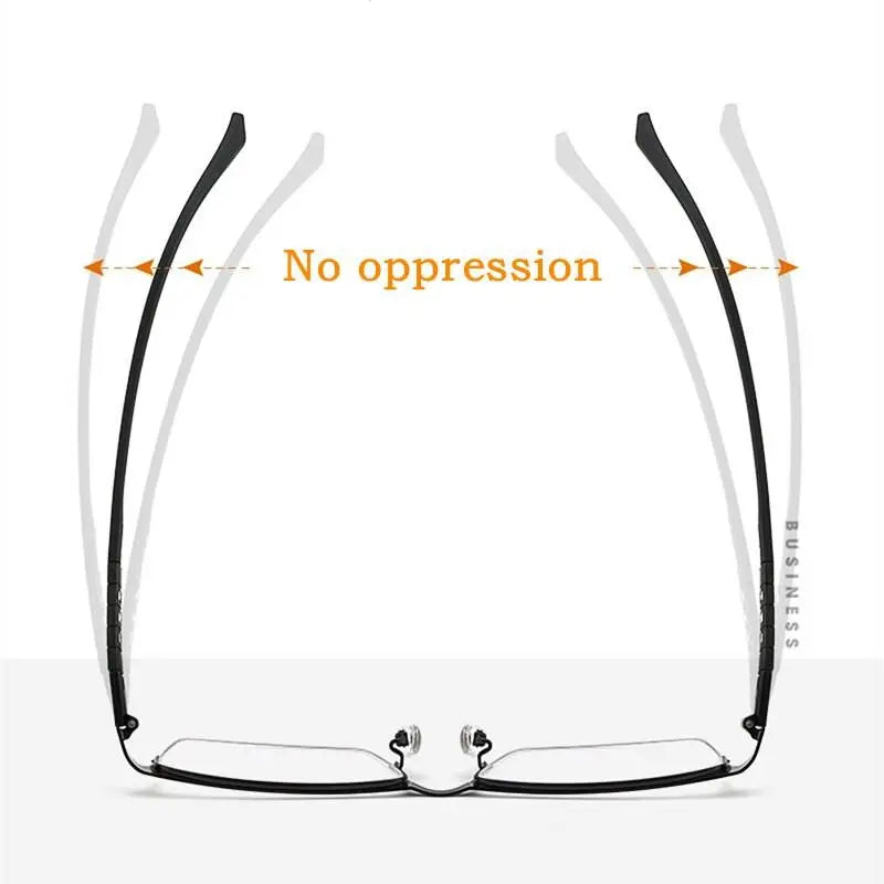 Men's Semi-Rimless Titanium Prescription Glasses P9806 — view 9 | Rx Spectacle
