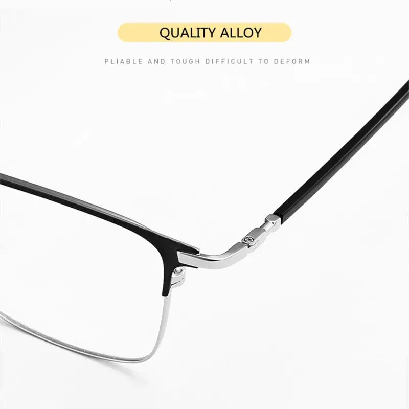 Unisex Square Full Rim Alloy Reading Glasses 39143 — view 3 | Rx Spectacle