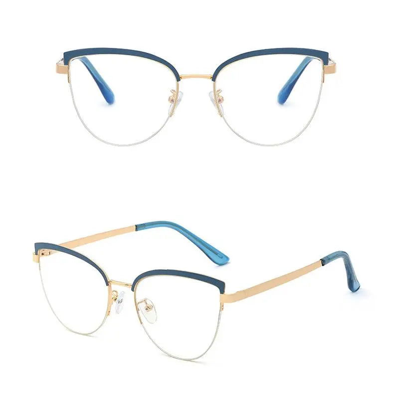 Women's Cat Eye Full Rim Alloy Prescription Glasses 95679 — view 16 | Rx Spectacle
