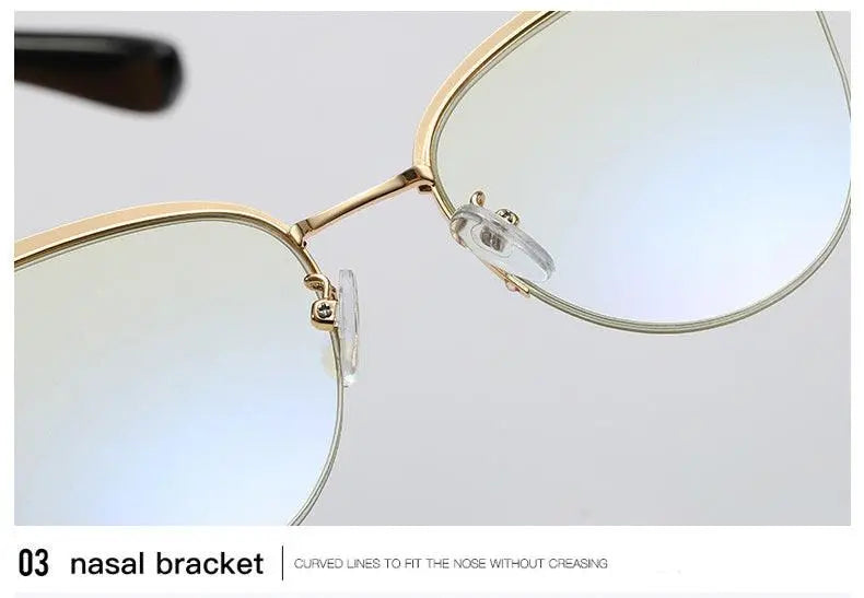Women's Cat Eye Full Rim Alloy Prescription Glasses 95679 — view 21 | Rx Spectacle