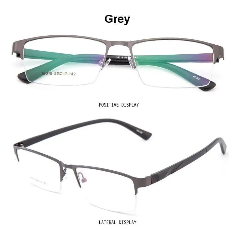 Unisex Semi-Rimless Alloy Prescription Glasses 16019 — view 14 | Rx Spectacle