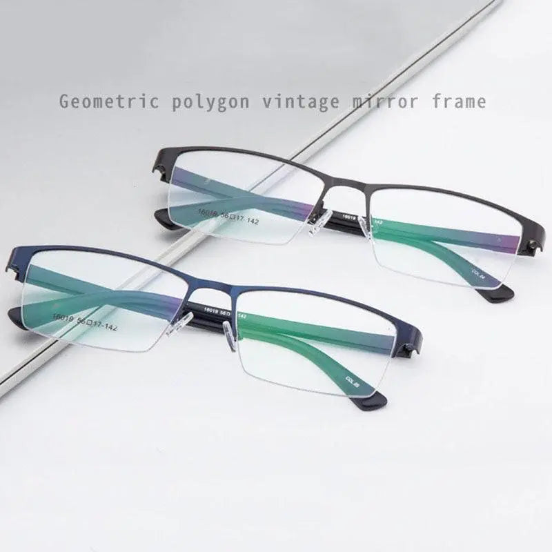 Unisex Semi-Rimless Alloy Prescription Glasses 16019 — view 2 | Rx Spectacle