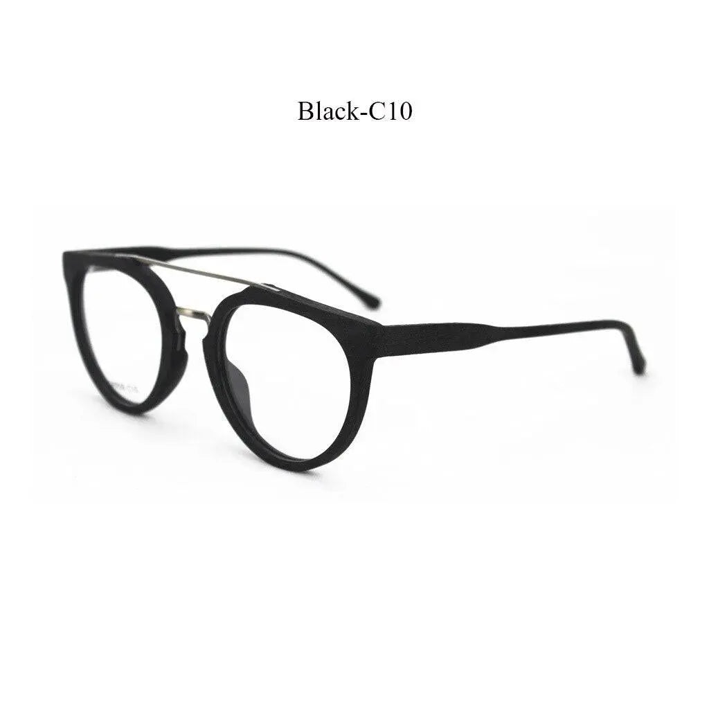 Unisex Round Full Rim Acetate Double Bridge Prescription Glasses Spr09 — view 9 | Rx Spectacle
