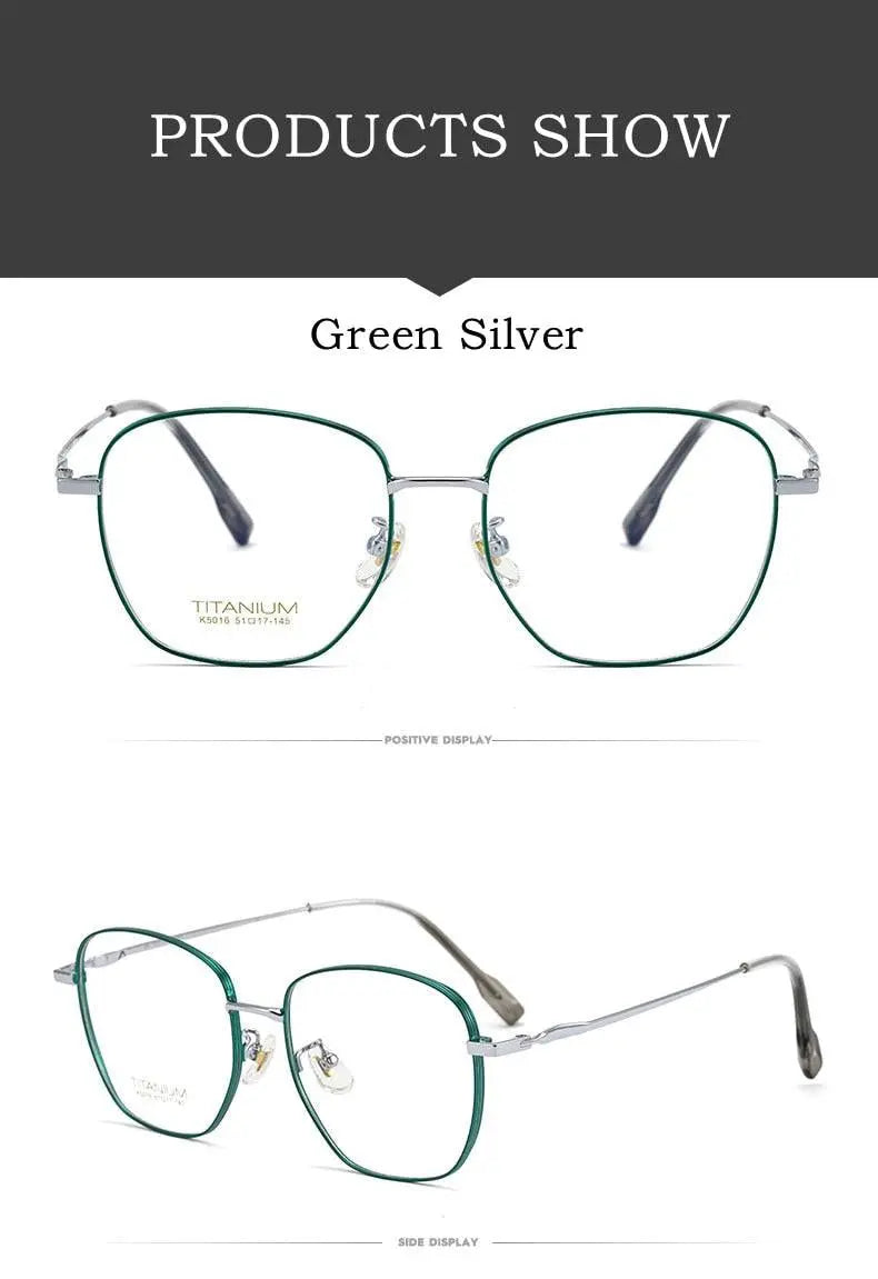 Unisex Square Full Rim Titanium Prescription Glasses 02K5016 — view 14 | Rx Spectacle