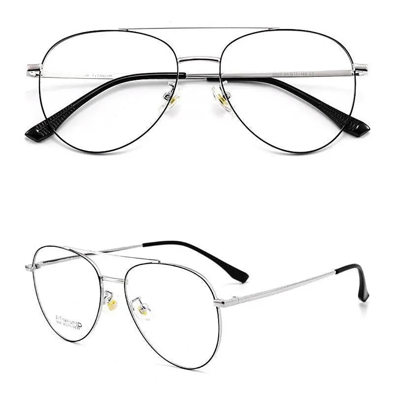 Unisex Full Rim Titanium Double Bridge Prescription Glasses 8826 — view 11 | Rx Spectacle