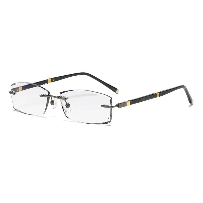 Men's Square Rimless Prescription Glasses 88055 — view 4 | Rx Spectacle
