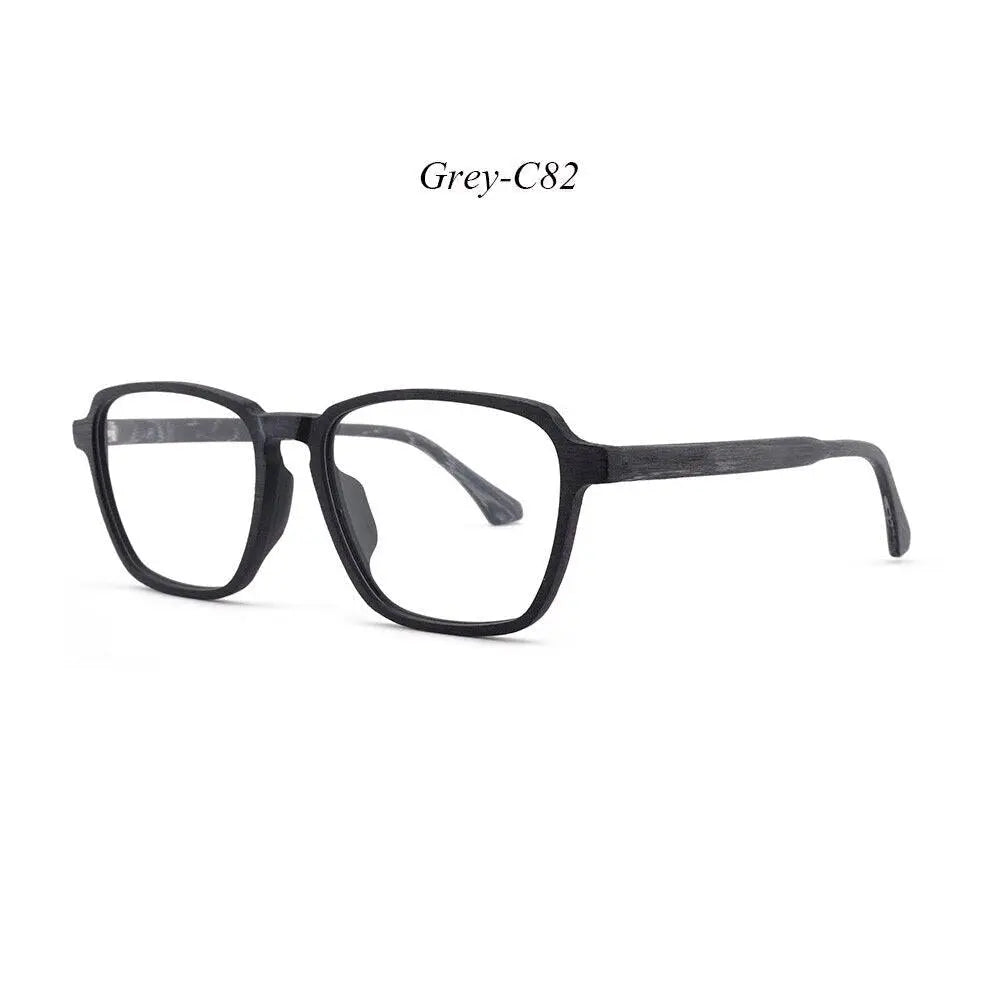 Men's Polygon Full Rim Wood Oversized Prescription Glasses 1694 — view 4 | Rx Spectacle