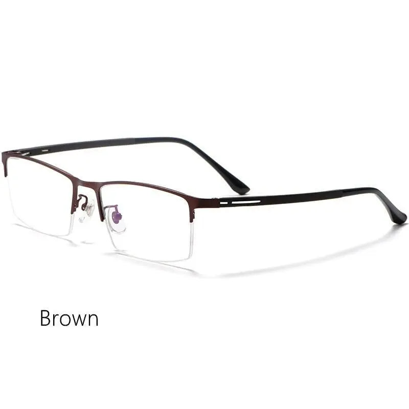 Unisex Semi-Rimless Titanium Prescription Glasses P9916 — view 9 | Rx Spectacle