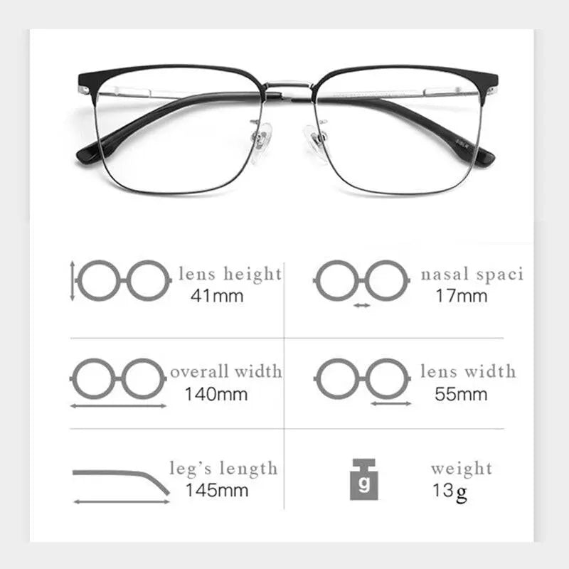 Men's Semi-Rimless Titanium Prescription Glasses 80092 — view 5 | Rx Spectacle