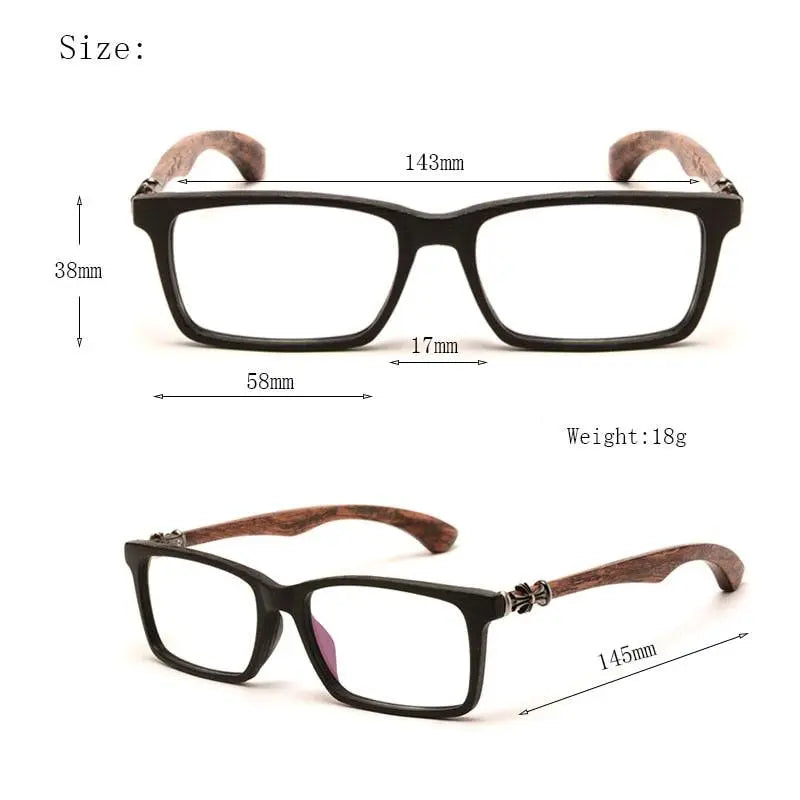 Men's Square Full Rim Wood Prescription Glasses 5601d — view 5 | Rx Spectacle