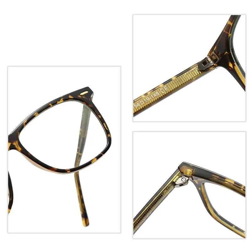 Unisex Square Full Rim Titanium Prescription Glasses Pf2024 — view 6 | Rx Spectacle