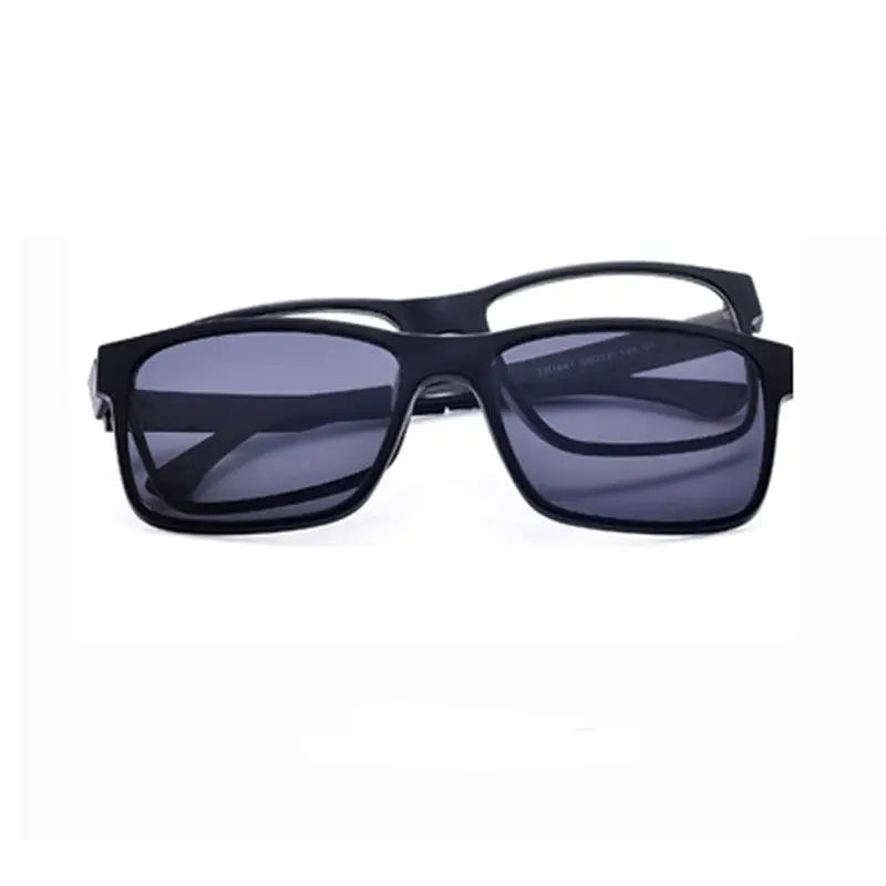 Unisex Square Full Rim Titanium Clip-On Prescription Glasses 1641 — view 2 | Rx Spectacle