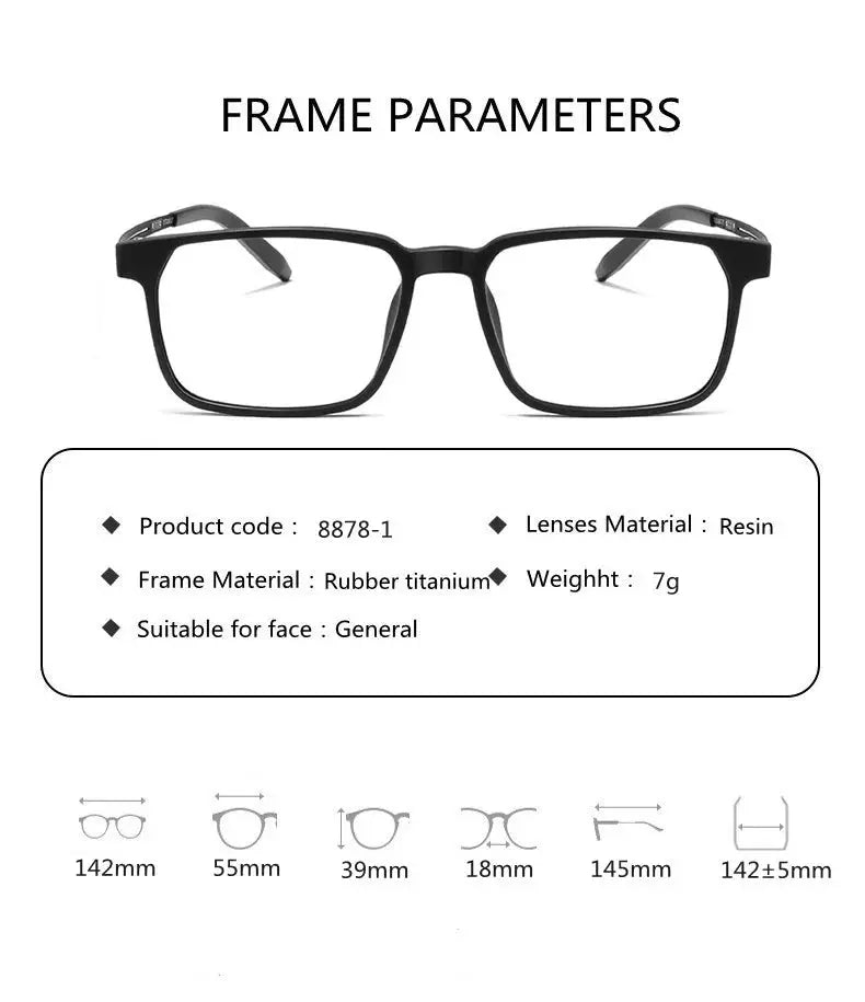 Unisex Square Full Rim Titanium Reading Glasses 88781 — view 13 | Rx Spectacle