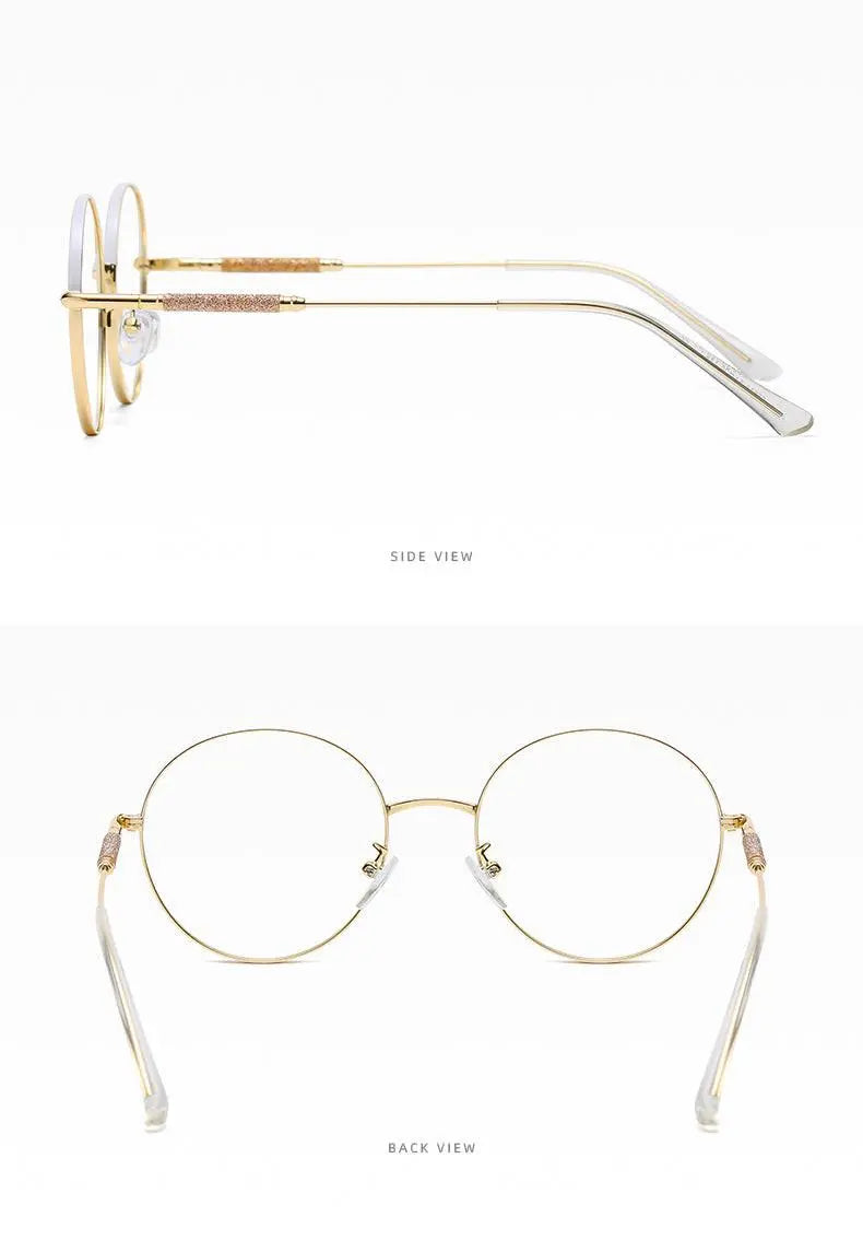 Women's Round Full Rim Alloy Prescription Glasses 95818 — view 15 | Rx Spectacle