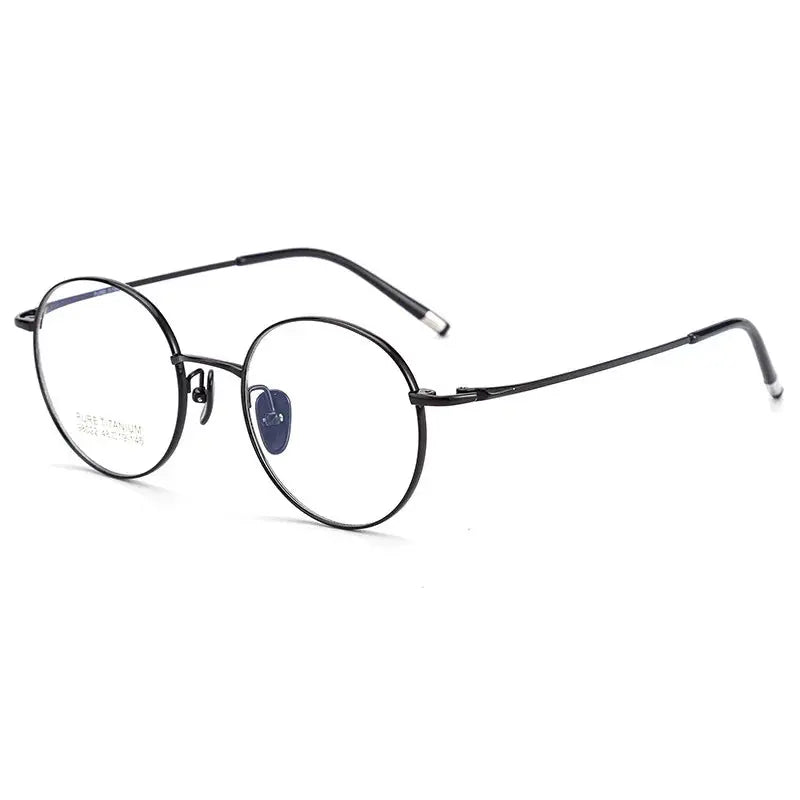 Unisex Round Full Rim Titanium Prescription Glasses 98022 — view 5 | Rx Spectacle