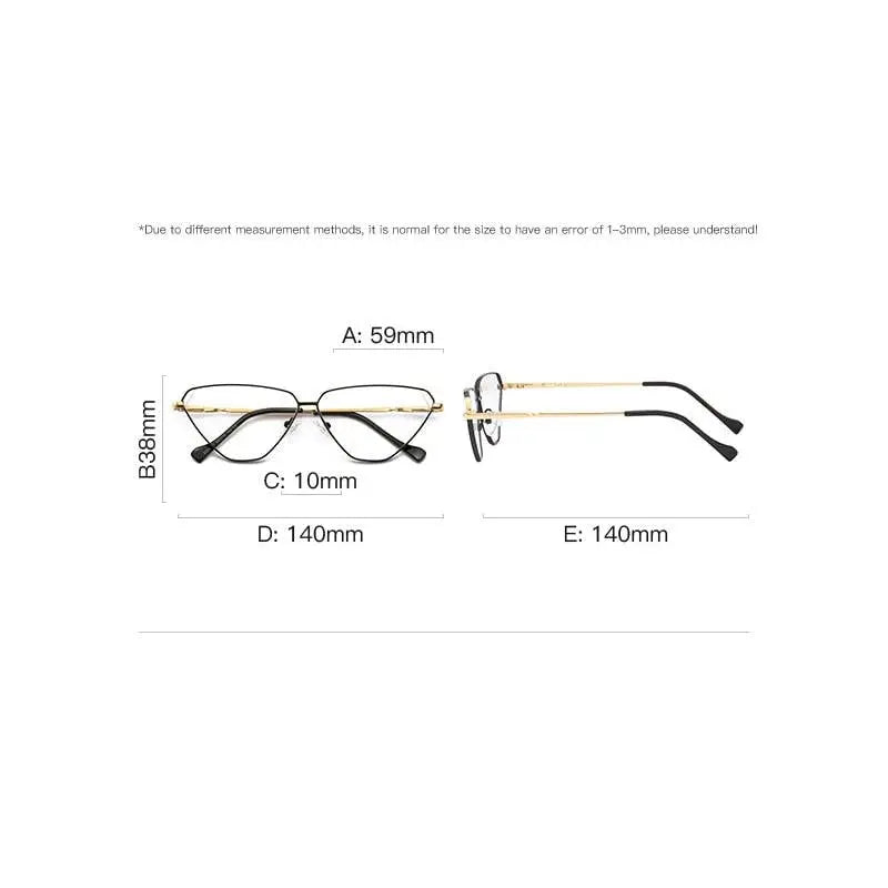 Women's Cat Eye Full Rim Alloy Prescription Glasses 3023 — view 5 | Rx Spectacle