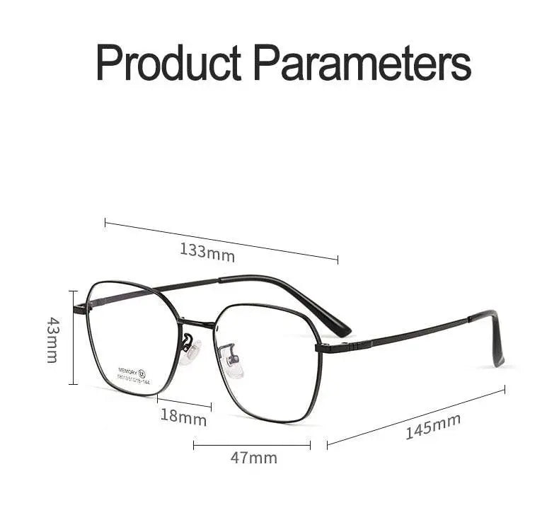Unisex Polygon Full Rim Alloy Prescription Glasses 68013 — view 14 | Rx Spectacle