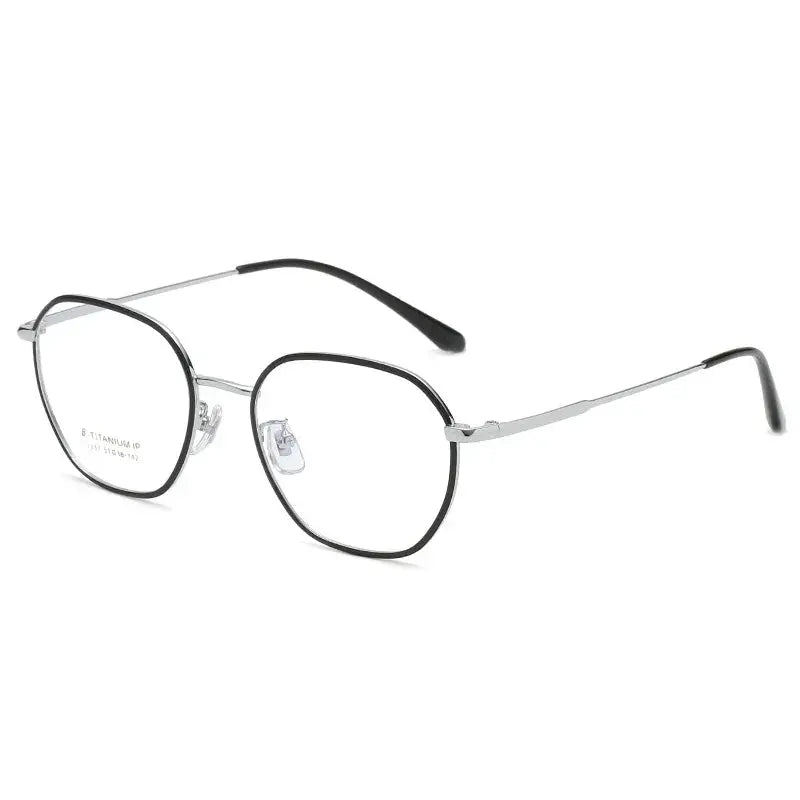 Unisex Polygon Full Rim Titanium Prescription Glasses 2237 — view 7 | Rx Spectacle