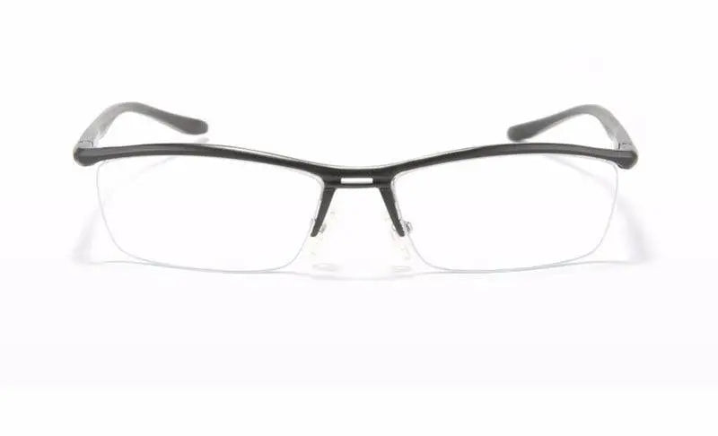 Unisex Rectangular Semi-Rimless Titanium Prescription Glasses Lv130 — view 10 | Rx Spectacle