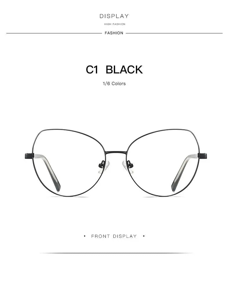 Women's Cat Eye Full Rim Alloy Prescription Glasses 3001 — view 17 | Rx Spectacle